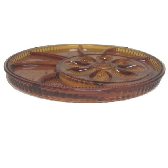 Vintage Amber Egg & Hor d'oeuvre Plate - Picture 4 of 5